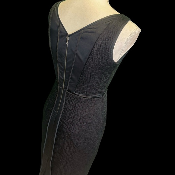 Marc Jacobs Vintage Black Wool & Silk Blend Textured Jacquard Midi Dress Size 0 - Picture 15 of 15